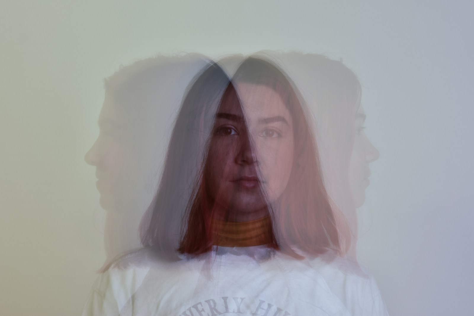 woman in white crew neck shirt